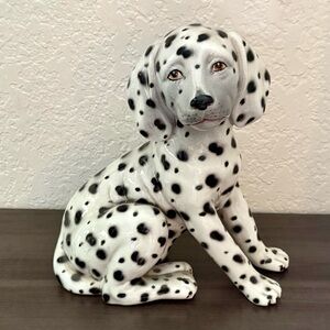 Vintage Ceramic Dalmatian Dog Statue Italy